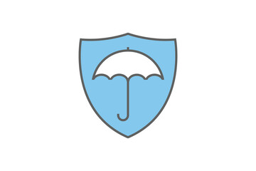 Insurance umbrella icon. insurance symbol. Two tone icon style design. EPS 10 and SVG files. Simple vector design editable