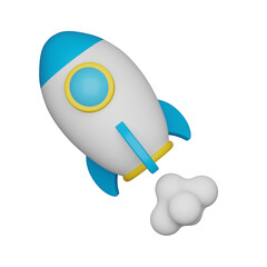 3d render rocket icon.