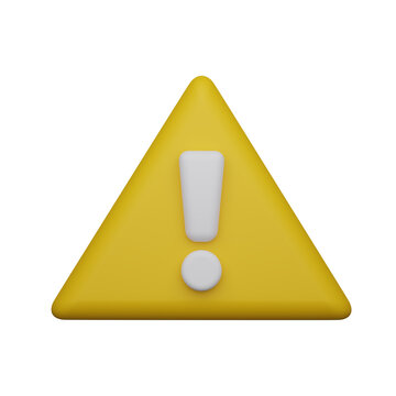 yellow danger warning triangle 3d icon alert.