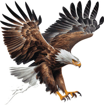 realistic vector eagle flying for decorating projects