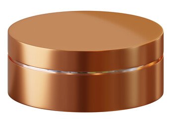 3d rendering of copper cream jar isolated.