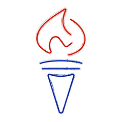 brush torch on a white background. Vector illustration.