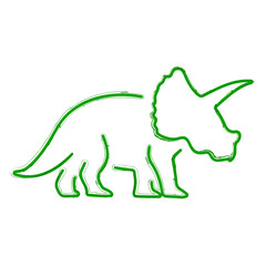 brush triceratops on a white background. Vector illustration.