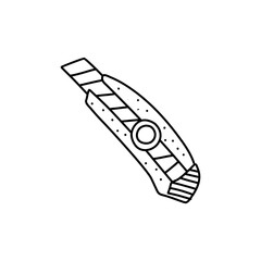 Doodle of cutter icon in vector. Hand drawn paper cutter icon in vector. Isolated doodle cutter illustration in vector