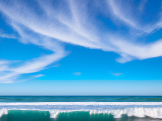 Obraz premium Blue clouds and waves image good for use as a background 28
