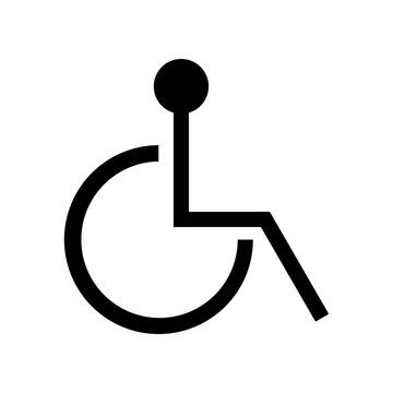 Black wheelchair disabled person cripple sign icon vector design