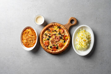 Pizza, bulgogi, pizza, pastry, bacon, cheese crust, cheese, sweet potato, cheddar cheese