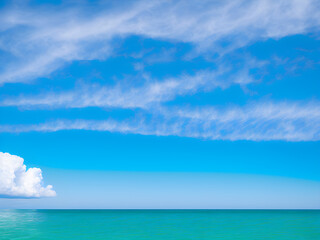 Naklejka na ściany i meble Blue clouds and waves image good for use as a background 20