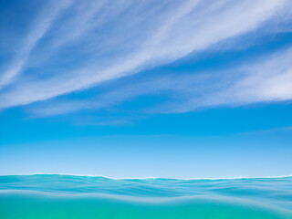 Obraz premium Blue clouds and waves image good for use as a background 17