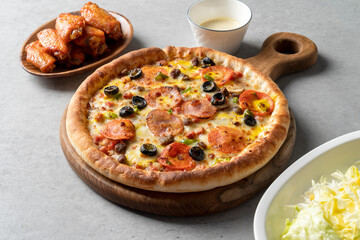 Pizza, bulgogi, pizza, pastry, bacon, cheese crust, cheese, sweet potato, cheddar cheese