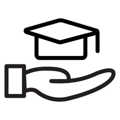 Scholarship Icon symbolize educational funding and recognition for academic achievement, highlighting opportunities for financial support and advancement