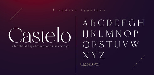 Elegant wedding alphabet letters Font. Minimal modern urban fonts for logo, brand etc. 