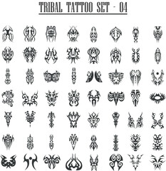 Tribal tattoo set vector, modern tattoo designs