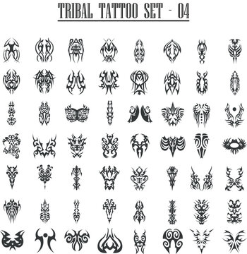 Tribal tattoo set vector, modern tattoo designs