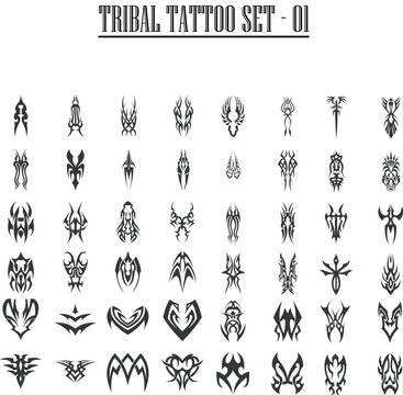 Tribal tattoo set vector, tribal tattoo designs