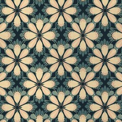 Seamless pattern with mandalas. Vector illustration in vintage style. Generative AI.