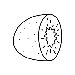 Hand drawn kiwi isolated on white background.