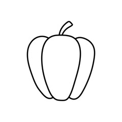 Hand drawn peppers isolated on white background.