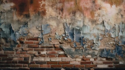 close-up shot of cracked grunge wall with old texture