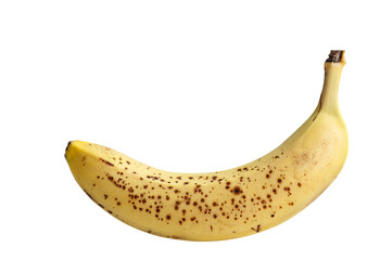 Banana. Banana with brown spots isolated on white background.