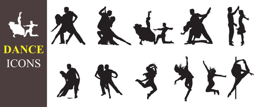 couple dance vector  vector silhouette of a couple dancing ballroom dance Beautiful couple dancing silhouette vector Tango couple dancing silhouette vector
 
