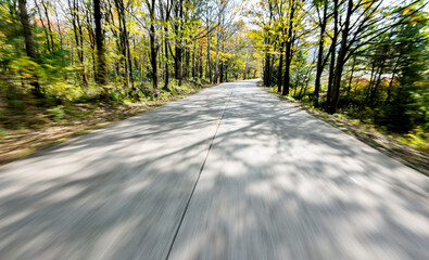Empty road in motion blur
