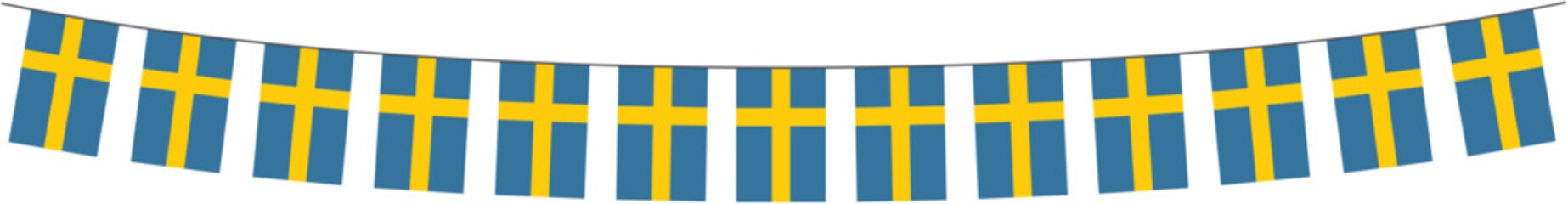 Garland with Swedish pennants