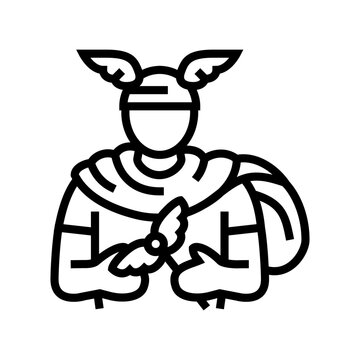 hermes greek god mythology line icon vector. hermes greek god mythology sign. isolated contour symbol black illustration