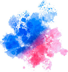 watercolor vector splash background for texts. blue and pink