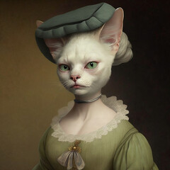 Renaissance lady cat