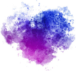 watercolor vector splash background for texts. blue and purple