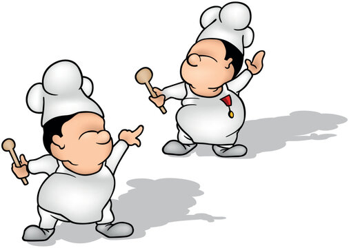 Set of Two Chef Mascots
