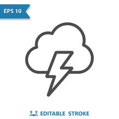 Storm Icon - Cloud, Lighting Bolt, Lightning Storm, Weather