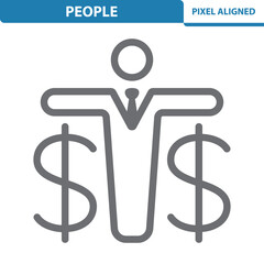 Businessman Icon. Man, Investment, Investing, Dollar