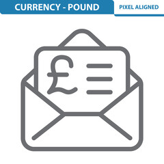 Pound Icon. Envelope, Mail, Letter, Form, Contract