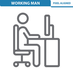 Working Man Icon. Job, Office, Cubicle