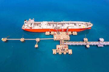 Ship tanker gas LPG, Aerial view Liquefied Petroleum Gas (LPG) tanker, Tanker ship logistic and transportation.