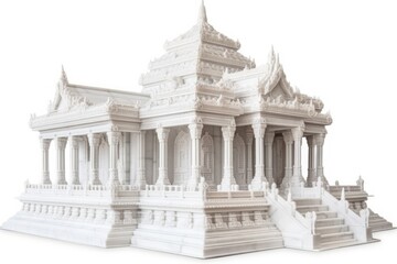 Obraz premium Ancient oriental temples isolated on white background. Generative ai.