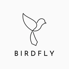 Flying Bird Logo Minimal Design Template