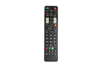 Tv remote controller, remote control device, isolated white background, png isolated