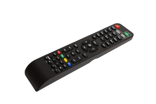 Tv remote controller, remote control device, isolated white background, png isolated
