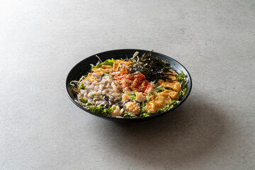 Raw cod soup, ecological soup, gomchi soup, seafood pancake, dongtaejeon, seafood sashimi, mulhoe, Korean food,Assorted Sliced Raw Fish