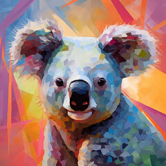Cute Abstract Koala. Image created with Generative AI technology.	
