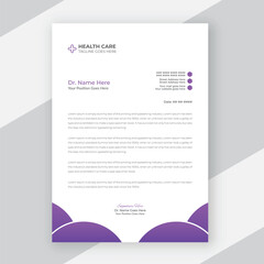 Flat medical healthcare letterhead template design for hospital