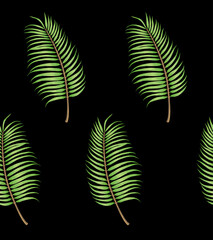 palm leaf pattern illustration, 야자잎 패턴 일러스트 