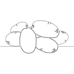 Continuous line drawing healthy organic potatoes Fresh spud root vegetable plant icon vector illustration concept