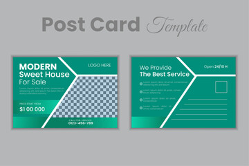 Real estate or marketing agency postcard template Modern Creative  Vector, Modern & Elegant For Home Sale