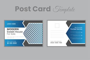 Real estate or marketing agency postcard template Modern Creative  Vector, Modern & Elegant For Home Sale