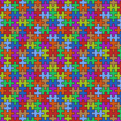 Puzzle pieces put together. Seamless repeating сolorful colored background.