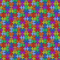 Puzzle pieces put together. Seamless repeating сolorful colored background.